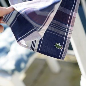 Lacoste Large Check Plaid Scarf Bandana Mask